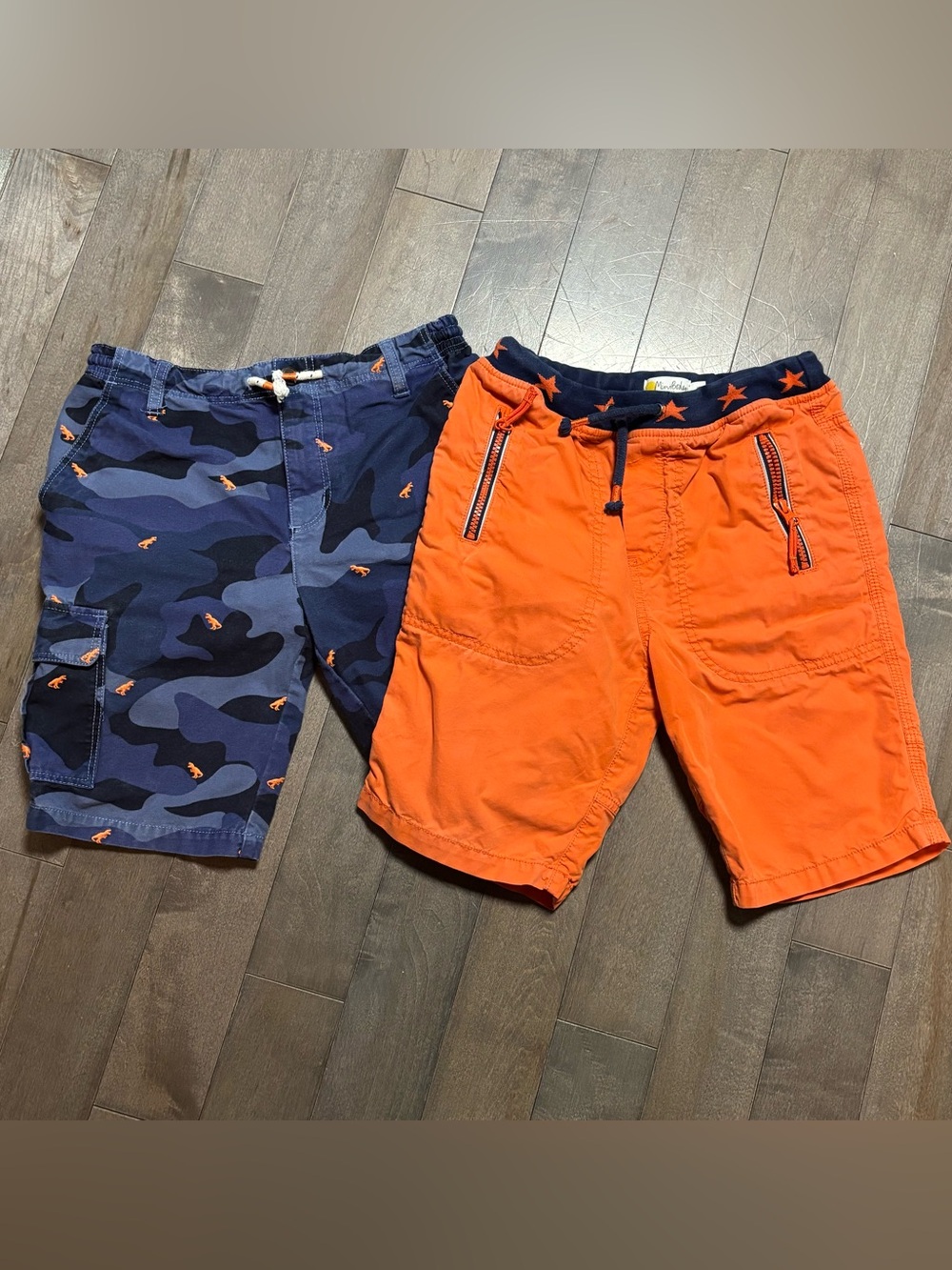 Boden Boys Sweat Shorts Lot of 2 Blue Gray Drawstring Cotton Size 11Y